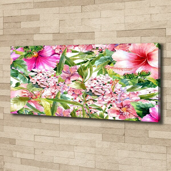 Cuadro canvas moderno de gran formato horizontal Patrón floral