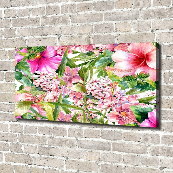 Cuadro canvas moderno de gran formato horizontal Patrón floral