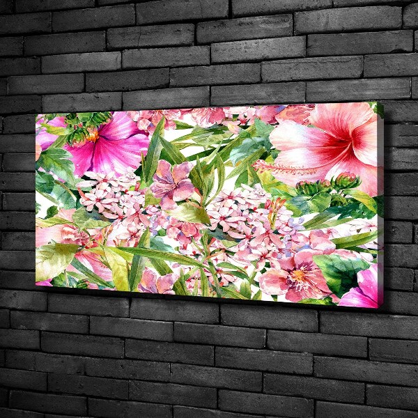 Cuadro canvas moderno de gran formato horizontal Patrón floral