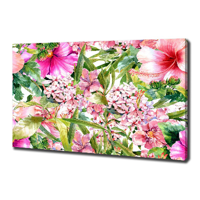 Cuadro canvas moderno de gran formato horizontal Patrón floral