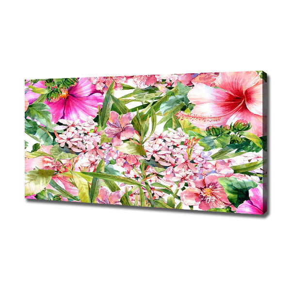 Cuadro canvas moderno de gran formato horizontal Patrón floral
