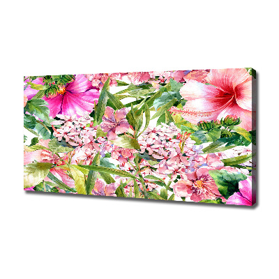 Cuadro canvas moderno de gran formato horizontal Patrón floral