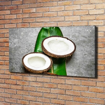 Cuadro canvas moderno de gran formato horizontal Mitades de coco