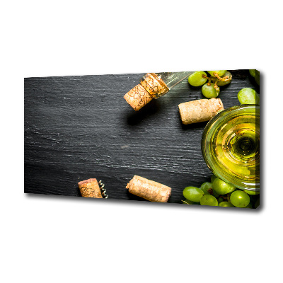 Cuadro canvas con impresión uv duradera horizontal Vino blanco y fruta