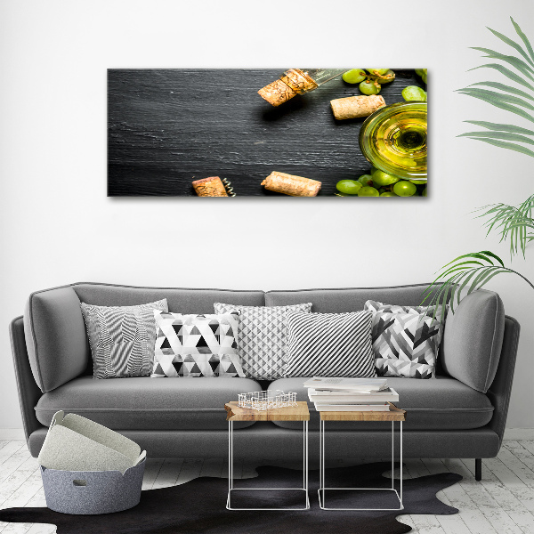 Cuadro canvas con impresión uv duradera horizontal Vino blanco y fruta