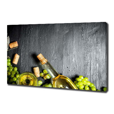Cuadro canvas con impresión uv duradera horizontal Vino blanco y fruta