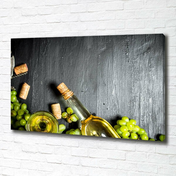 Cuadro canvas con impresión uv duradera horizontal Vino blanco y fruta