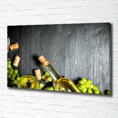 Cuadro canvas con impresión uv duradera horizontal Vino blanco y fruta