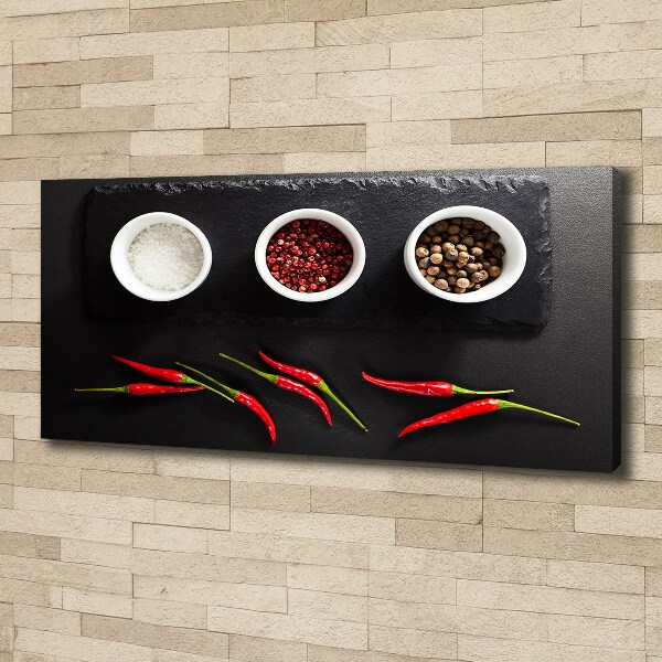 Foto en lienzo con acabado profesional horizontal Especias y chile