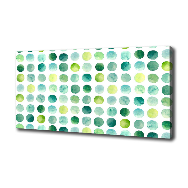 Fotocuadro en lienzo de alta calidad horizontal Puntos verdes