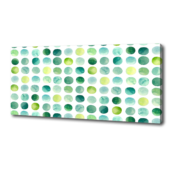 Fotocuadro en lienzo de alta calidad horizontal Puntos verdes