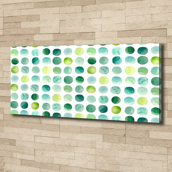 Fotocuadro en lienzo de alta calidad horizontal Puntos verdes