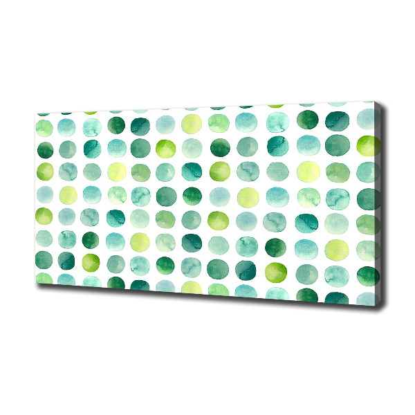 Fotocuadro en lienzo de alta calidad horizontal Puntos verdes