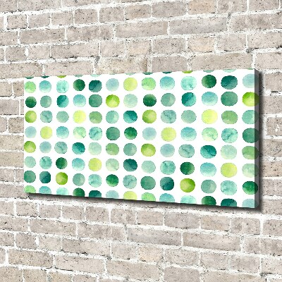 Fotocuadro en lienzo de alta calidad horizontal Puntos verdes