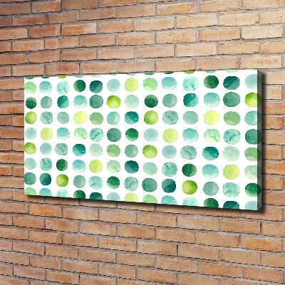 Fotocuadro en lienzo de alta calidad horizontal Puntos verdes