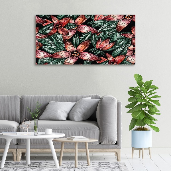 Fotocuadro en lienzo de alta calidad horizontal Patrón floral