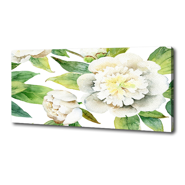 Cuadro canvas con impresión uv duradera horizontal Peonías