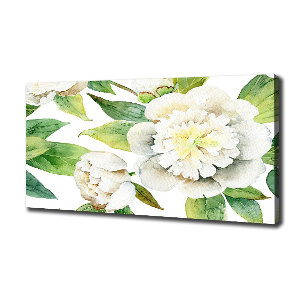 Cuadro canvas con impresión uv duradera horizontal Peonías