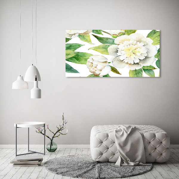 Cuadro canvas con impresión uv duradera horizontal Peonías