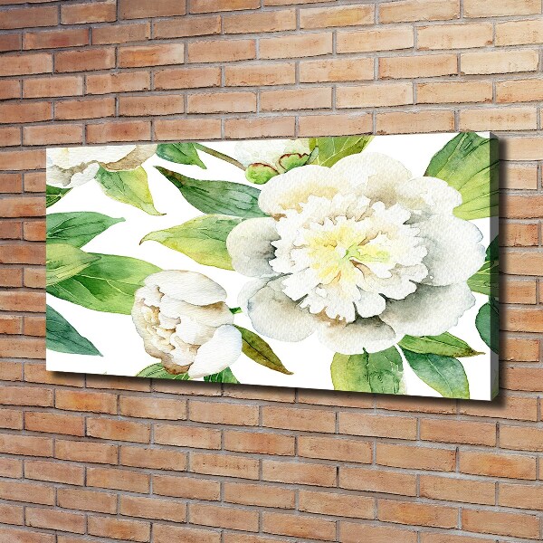 Cuadro canvas con impresión uv duradera horizontal Peonías