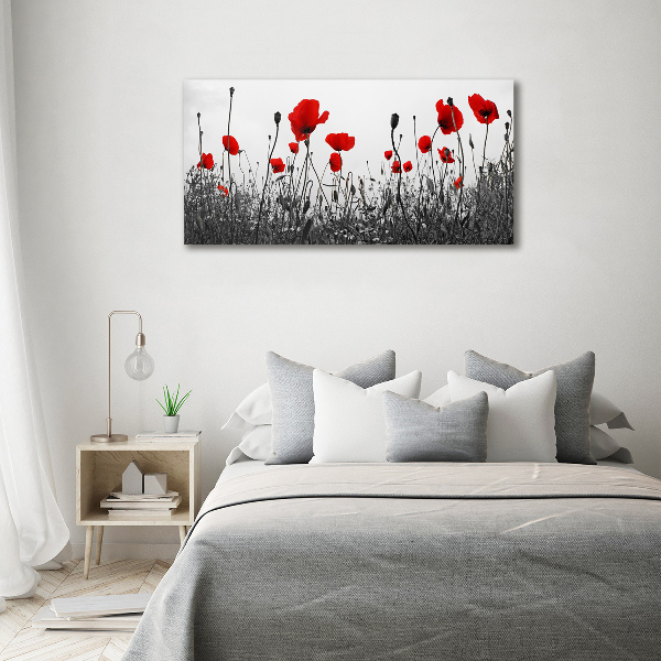 Fotocuadro en lienzo de alta calidad horizontal Amapolas