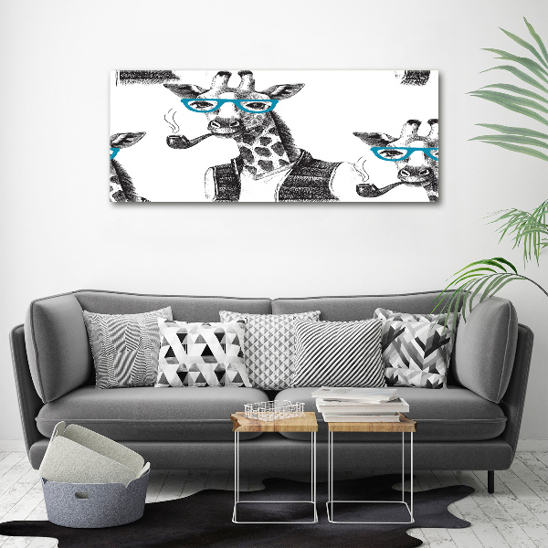 Fotocuadro en lienzo de alta calidad horizontal Jirafa con gafas