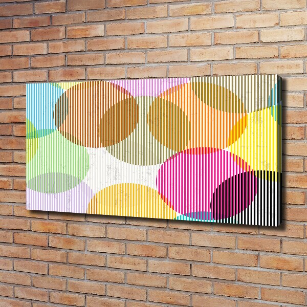 Fotocuadro en lienzo de alta calidad horizontal Círculos de colores