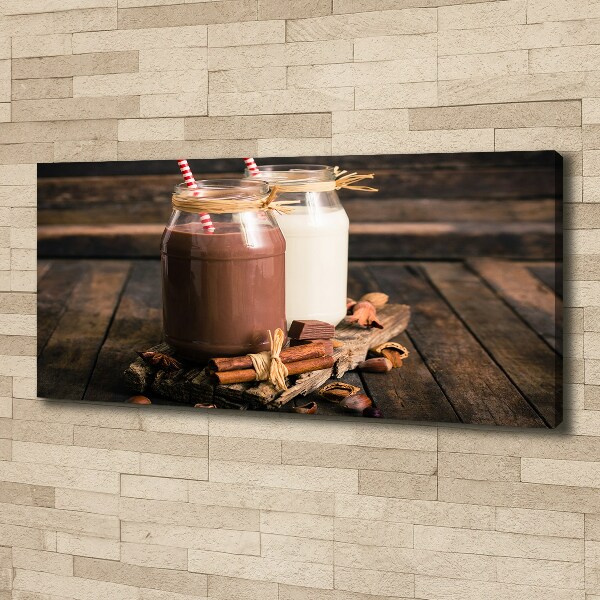 Cuadro canvas moderno de gran formato horizontal Cócteles en frascos