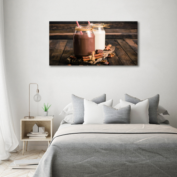 Cuadro canvas moderno de gran formato horizontal Cócteles en frascos