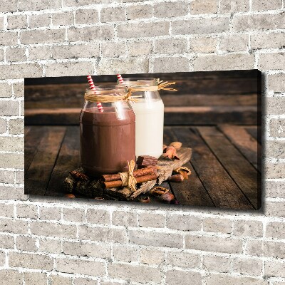 Cuadro canvas moderno de gran formato horizontal Cócteles en frascos