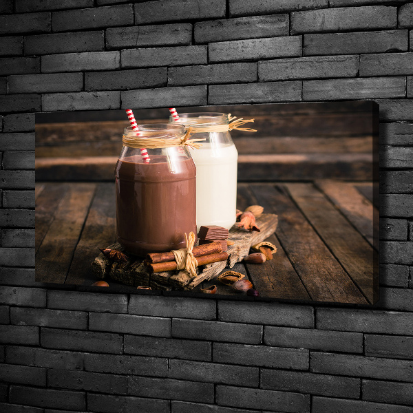 Cuadro canvas moderno de gran formato horizontal Cócteles en frascos