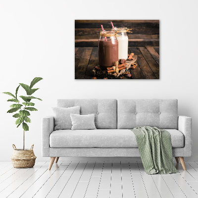 Cuadro canvas moderno de gran formato horizontal Cócteles en frascos