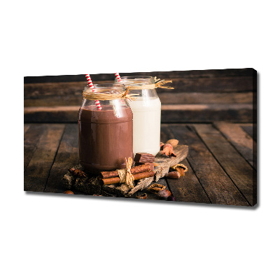 Cuadro canvas moderno de gran formato horizontal Cócteles en frascos