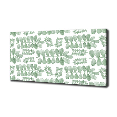 Fotocuadro en lienzo de alta calidad horizontal hojas verdes