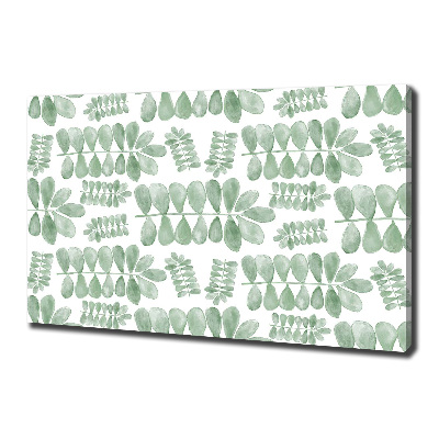 Fotocuadro en lienzo de alta calidad horizontal hojas verdes