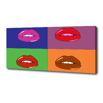 Fotocuadro en lienzo de alta calidad horizontal Labios coloridos