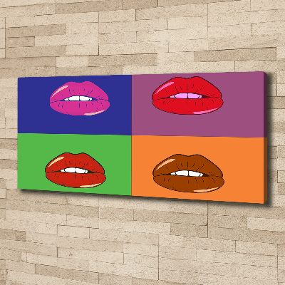 Fotocuadro en lienzo de alta calidad horizontal Labios coloridos