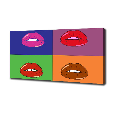 Fotocuadro en lienzo de alta calidad horizontal Labios coloridos
