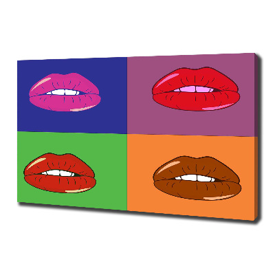 Fotocuadro en lienzo de alta calidad horizontal Labios coloridos