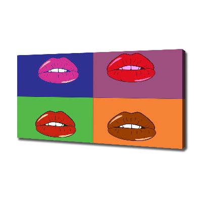 Fotocuadro en lienzo de alta calidad horizontal Labios coloridos