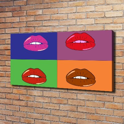 Fotocuadro en lienzo de alta calidad horizontal Labios coloridos