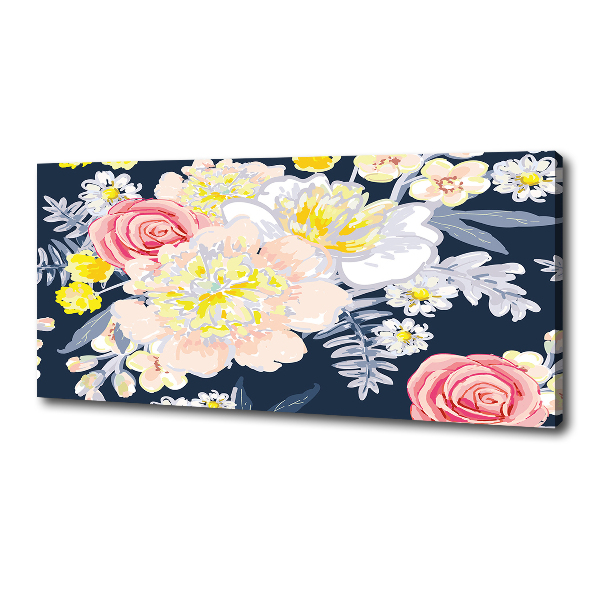 Cuadro canvas con impresión uv duradera horizontal Patrón floral