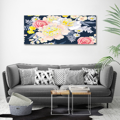 Cuadro canvas con impresión uv duradera horizontal Patrón floral