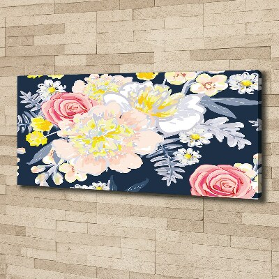 Cuadro canvas con impresión uv duradera horizontal Patrón floral