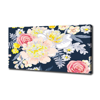 Cuadro canvas con impresión uv duradera horizontal Patrón floral