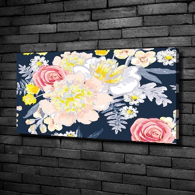 Cuadro canvas con impresión uv duradera horizontal Patrón floral