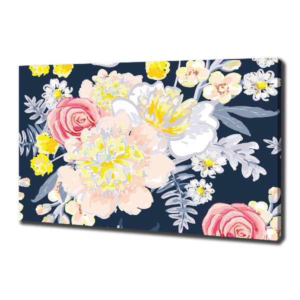 Cuadro canvas con impresión uv duradera horizontal Patrón floral