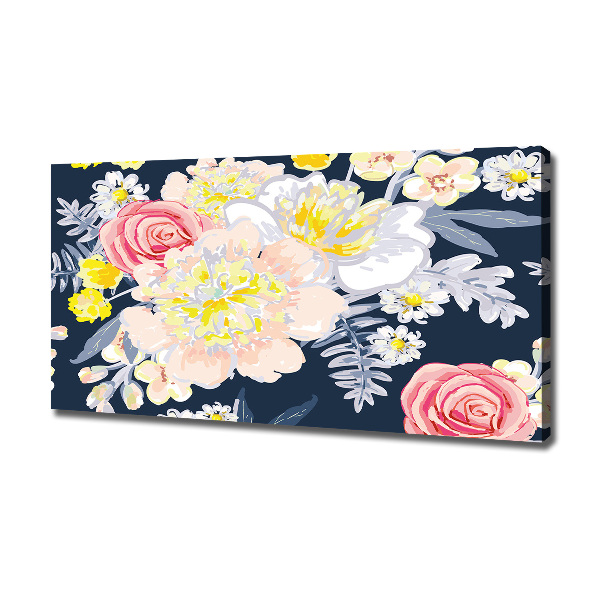 Cuadro canvas con impresión uv duradera horizontal Patrón floral