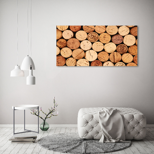 Cuadro canvas moderno de gran formato horizontal corchos de vino