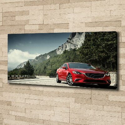 Fotocuadro en lienzo de alta calidad horizontal Coche en las montañas